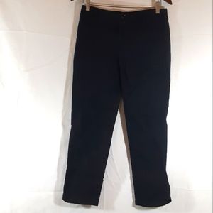 Anthro Cartonnier Crop Black Slacks Pedal Pusher Capri Flat Pocket Pants